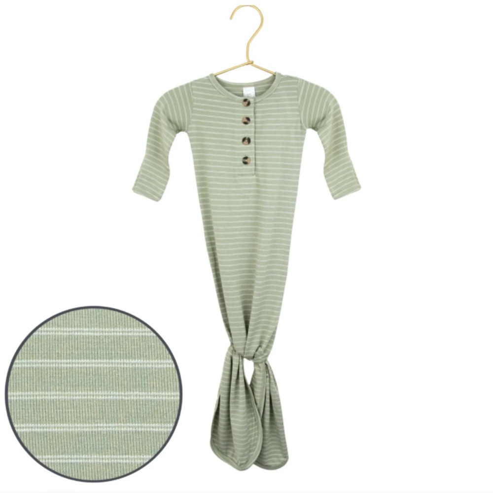 Lou Lou & Company Sage Striped Knotted Gown